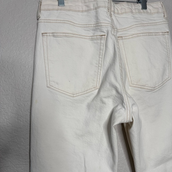 Topshop Straight Leg Cream Jeans Normcore Minimalist - Picture 6 of 7